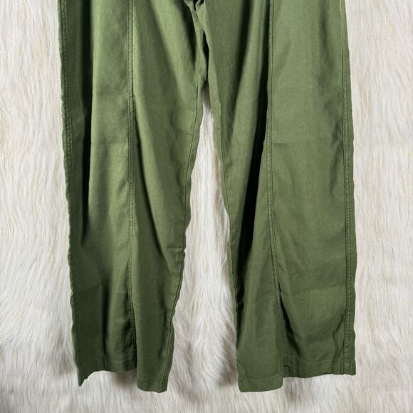 NEW Hudson Womens Cypress Wide Leg Linen Blend Tie Waist Pants Army Green 32 - Picture 3 of 11